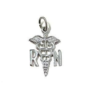 RN Sterling Silver Registered Nurse Pendant or Charm